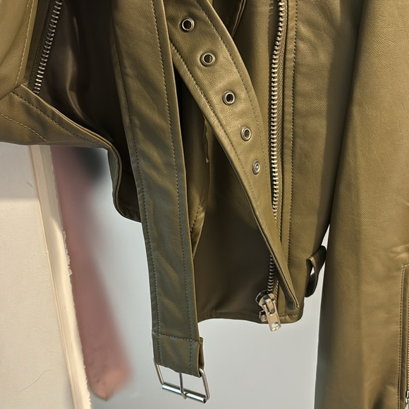 Olive green moto-style jacket - Picture 6 of 7